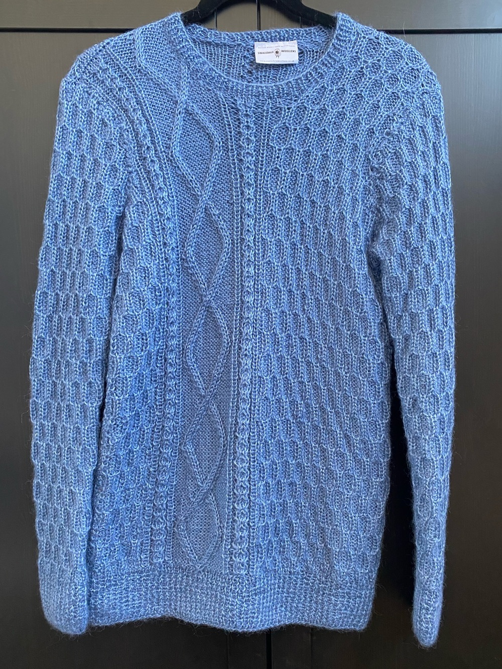 Swaledale Woolens British 100% Wool From UK / Light Blue Knit Sweater